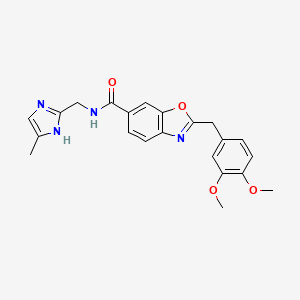 2-(3,4-dimethoxybenzyl)-N-[(4-methyl-1H-imidazol-2-yl)methyl]-1,3-benzoxazole-6-carboxamide