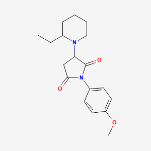 molecular formula C18H24N2O3 B5146871 3-(2-ethyl-1-piperidinyl)-1-(4-methoxyphenyl)-2,5-pyrrolidinedione 