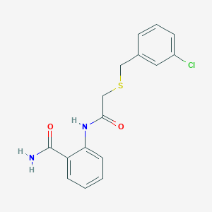 2-({[(3-chlorobenzyl)thio]acetyl}amino)benzamide