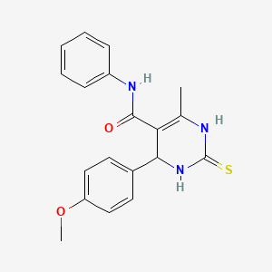 molecular formula C19H19N3O2S B5146881 4-(4-methoxyphenyl)-6-methyl-N-phenyl-2-thioxo-1,2,3,4-tetrahydro-5-pyrimidinecarboxamide 