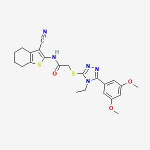 molecular formula C23H25N5O3S2 B5146892 N-(3-cyano-4,5,6,7-tetrahydro-1-benzothien-2-yl)-2-{[5-(3,5-dimethoxyphenyl)-4-ethyl-4H-1,2,4-triazol-3-yl]thio}acetamide 