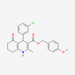 molecular formula C25H24ClNO4 B5146904 4-methoxybenzyl 4-(3-chlorophenyl)-2-methyl-5-oxo-1,4,5,6,7,8-hexahydro-3-quinolinecarboxylate 
