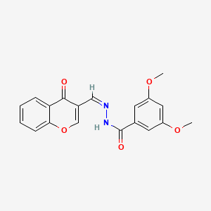 molecular formula C19H16N2O5 B5146917 3,5-dimethoxy-N'-[(4-oxo-4H-chromen-3-yl)methylene]benzohydrazide 