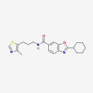 2-cyclohexyl-N-[3-(4-methyl-1,3-thiazol-5-yl)propyl]-1,3-benzoxazole-6-carboxamide
