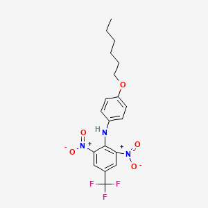 molecular formula C19H20F3N3O5 B5146926 N-[4-(hexyloxy)phenyl]-2,6-dinitro-4-(trifluoromethyl)aniline 