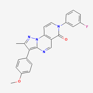molecular formula C23H17FN4O2 B5146934 7-(3-fluorophenyl)-3-(4-methoxyphenyl)-2-methylpyrazolo[1,5-a]pyrido[3,4-e]pyrimidin-6(7H)-one 