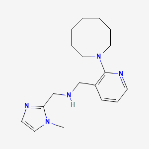 molecular formula C18H27N5 B5146947 1-[2-(1-azocanyl)-3-pyridinyl]-N-[(1-methyl-1H-imidazol-2-yl)methyl]methanamine 