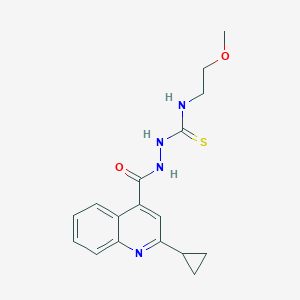molecular formula C17H20N4O2S B5146967 2-[(2-cyclopropyl-4-quinolinyl)carbonyl]-N-(2-methoxyethyl)hydrazinecarbothioamide 