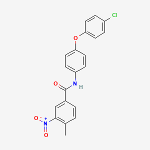 molecular formula C20H15ClN2O4 B5146978 N-[4-(4-chlorophenoxy)phenyl]-4-methyl-3-nitrobenzamide 