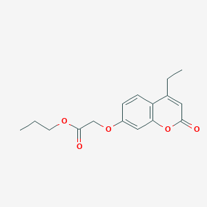 molecular formula C16H18O5 B5147012 propyl [(4-ethyl-2-oxo-2H-chromen-7-yl)oxy]acetate 