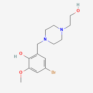 molecular formula C14H21BrN2O3 B5147020 4-bromo-2-{[4-(2-hydroxyethyl)-1-piperazinyl]methyl}-6-methoxyphenol 
