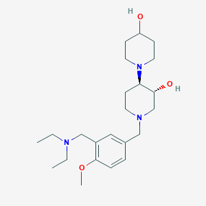 molecular formula C23H39N3O3 B5147035 (3'R*,4'R*)-1'-{3-[(diethylamino)methyl]-4-methoxybenzyl}-1,4'-bipiperidine-3',4-diol 