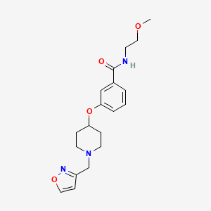 molecular formula C19H25N3O4 B5147044 3-{[1-(3-isoxazolylmethyl)-4-piperidinyl]oxy}-N-(2-methoxyethyl)benzamide 