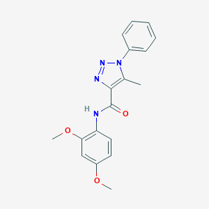 molecular formula C18H18N4O3 B514708 N-(2,4-dimethoxyphenyl)-5-methyl-1-phenyl-1H-1,2,3-triazole-4-carboxamide CAS No. 895643-42-2