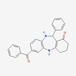 molecular formula C26H22N2O2 B5147084 7-benzoyl-11-phenyl-2,3,4,5,10,11-hexahydro-1H-dibenzo[b,e][1,4]diazepin-1-one 