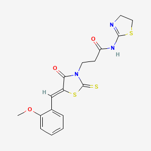 molecular formula C17H17N3O3S3 B5147089 N-(4,5-dihydro-1,3-thiazol-2-yl)-3-[5-(2-methoxybenzylidene)-4-oxo-2-thioxo-1,3-thiazolidin-3-yl]propanamide 