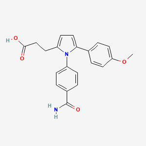 molecular formula C21H20N2O4 B5147094 3-[1-[4-(aminocarbonyl)phenyl]-5-(4-methoxyphenyl)-1H-pyrrol-2-yl]propanoic acid 