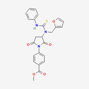 methyl 4-{3-[(anilinocarbonothioyl)(2-furylmethyl)amino]-2,5-dioxo-1-pyrrolidinyl}benzoate
