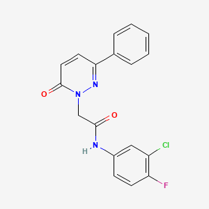 molecular formula C18H13ClFN3O2 B5147112 N-(3-chloro-4-fluorophenyl)-2-(6-oxo-3-phenyl-1(6H)-pyridazinyl)acetamide 