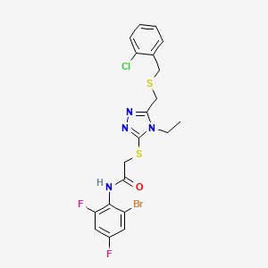 molecular formula C20H18BrClF2N4OS2 B5147129 N-(2-bromo-4,6-difluorophenyl)-2-[(5-{[(2-chlorobenzyl)thio]methyl}-4-ethyl-4H-1,2,4-triazol-3-yl)thio]acetamide 