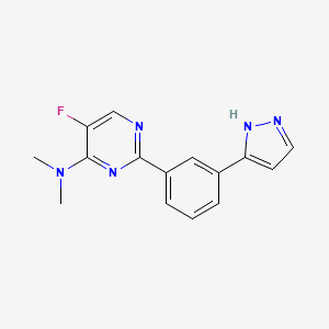 molecular formula C15H14FN5 B5147140 5-fluoro-N,N-dimethyl-2-[3-(1H-pyrazol-3-yl)phenyl]-4-pyrimidinamine trifluoroacetate 