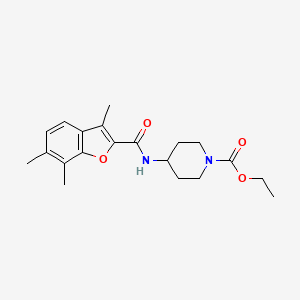molecular formula C20H26N2O4 B5147174 ethyl 4-{[(3,6,7-trimethyl-1-benzofuran-2-yl)carbonyl]amino}-1-piperidinecarboxylate 