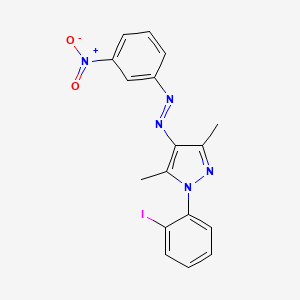 1-(2-iodophenyl)-3,5-dimethyl-4-[(E)-(3-nitrophenyl)diazenyl]-1H-pyrazole