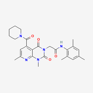 molecular formula C26H31N5O4 B5147193 2-[1,7-dimethyl-2,4-dioxo-5-(1-piperidinylcarbonyl)-1,4-dihydropyrido[2,3-d]pyrimidin-3(2H)-yl]-N-mesitylacetamide 
