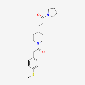 molecular formula C21H30N2O2S B5147237 1-{[4-(methylthio)phenyl]acetyl}-4-[3-oxo-3-(1-pyrrolidinyl)propyl]piperidine 