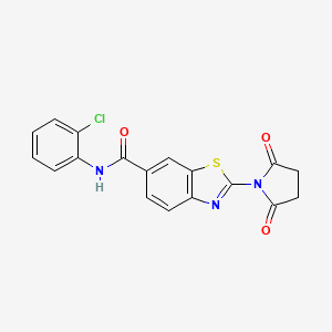 molecular formula C18H12ClN3O3S B5147245 N-(2-chlorophenyl)-2-(2,5-dioxo-1-pyrrolidinyl)-1,3-benzothiazole-6-carboxamide 
