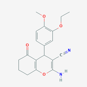 molecular formula C19H20N2O4 B5147268 2-amino-4-(3-ethoxy-4-methoxyphenyl)-5-oxo-5,6,7,8-tetrahydro-4H-chromene-3-carbonitrile 
