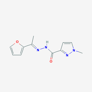 molecular formula C11H12N4O2 B514729 N'-[1-(2-furyl)ethylidene]-1-methyl-1H-pyrazole-3-carbohydrazide 