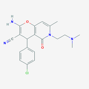 2-amino-4-(4-chlorophenyl)-6-[2-(dimethylamino)ethyl]-7-methyl-5-oxo-5,6-dihydro-4H-pyrano[3,2-c]pyridine-3-carbonitrile