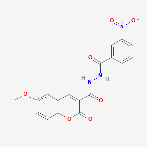 molecular formula C18H13N3O7 B514730 N'-(6-methoxy-2-oxo-2H-chromene-3-carbonyl)-3-nitrobenzohydrazide CAS No. 324059-28-1
