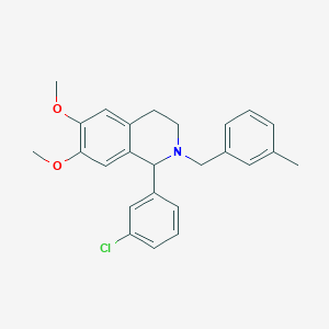molecular formula C25H26ClNO2 B5147312 1-(3-chlorophenyl)-6,7-dimethoxy-2-(3-methylbenzyl)-1,2,3,4-tetrahydroisoquinoline 