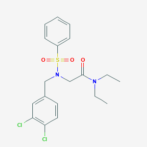 molecular formula C19H22Cl2N2O3S B5147313 N~2~-(3,4-dichlorobenzyl)-N~1~,N~1~-diethyl-N~2~-(phenylsulfonyl)glycinamide 