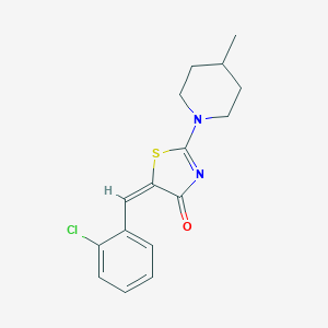 molecular formula C16H17ClN2OS B514732 5-(2-chlorobenzylidene)-2-(4-methyl-1-piperidinyl)-1,3-thiazol-4(5H)-one 