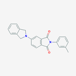molecular formula C23H18N2O2 B514733 2-(3-methylphenyl)-5-(isoindolin-2-yl)-1H-isoindole-1,3(2H)-dione 