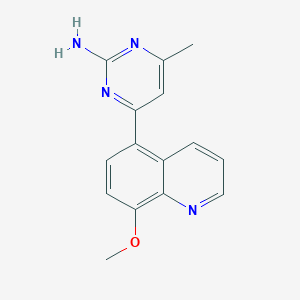 4-(8-methoxy-5-quinolinyl)-6-methyl-2-pyrimidinamine