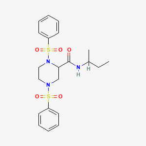 molecular formula C21H27N3O5S2 B5147343 N-(sec-butyl)-1,4-bis(phenylsulfonyl)-2-piperazinecarboxamide 
