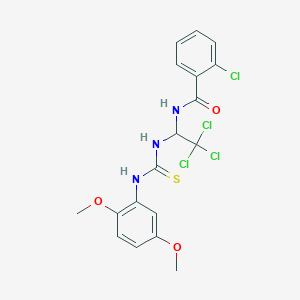 molecular formula C18H17Cl4N3O3S B5147350 2-chloro-N-[2,2,2-trichloro-1-({[(2,5-dimethoxyphenyl)amino]carbonothioyl}amino)ethyl]benzamide 