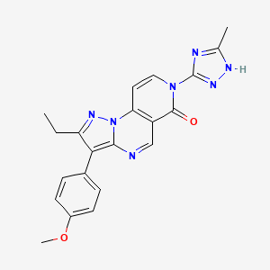 molecular formula C21H19N7O2 B5147352 2-ethyl-3-(4-methoxyphenyl)-7-(5-methyl-4H-1,2,4-triazol-3-yl)pyrazolo[1,5-a]pyrido[3,4-e]pyrimidin-6(7H)-one 