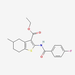 molecular formula C19H20FNO3S B5147391 ethyl 2-[(4-fluorobenzoyl)amino]-5-methyl-4,5,6,7-tetrahydro-1-benzothiophene-3-carboxylate 
