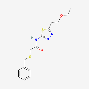 molecular formula C15H19N3O2S2 B5147402 2-(benzylthio)-N-[5-(2-ethoxyethyl)-1,3,4-thiadiazol-2-yl]acetamide 