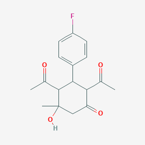 molecular formula C17H19FO4 B5147413 2,4-diacetyl-3-(4-fluorophenyl)-5-hydroxy-5-methylcyclohexanone CAS No. 5790-26-1