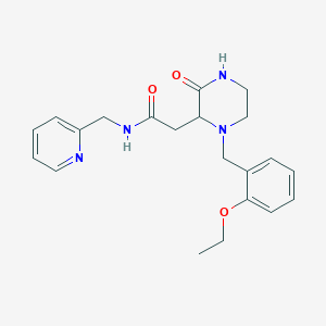 molecular formula C21H26N4O3 B5147437 2-[1-(2-ethoxybenzyl)-3-oxo-2-piperazinyl]-N-(2-pyridinylmethyl)acetamide 