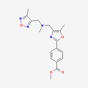 molecular formula C18H20N4O4 B5147438 methyl 4-[5-methyl-4-({methyl[(4-methyl-1,2,5-oxadiazol-3-yl)methyl]amino}methyl)-1,3-oxazol-2-yl]benzoate 