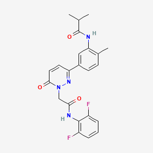molecular formula C23H22F2N4O3 B5147443 N-[5-(1-{2-[(2,6-difluorophenyl)amino]-2-oxoethyl}-6-oxo-1,6-dihydro-3-pyridazinyl)-2-methylphenyl]-2-methylpropanamide 