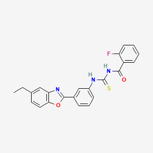 N-({[3-(5-ethyl-1,3-benzoxazol-2-yl)phenyl]amino}carbonothioyl)-2-fluorobenzamide