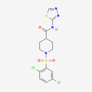 molecular formula C14H14Cl2N4O3S2 B5147470 1-[(2,5-dichlorophenyl)sulfonyl]-N-1,3,4-thiadiazol-2-yl-4-piperidinecarboxamide 